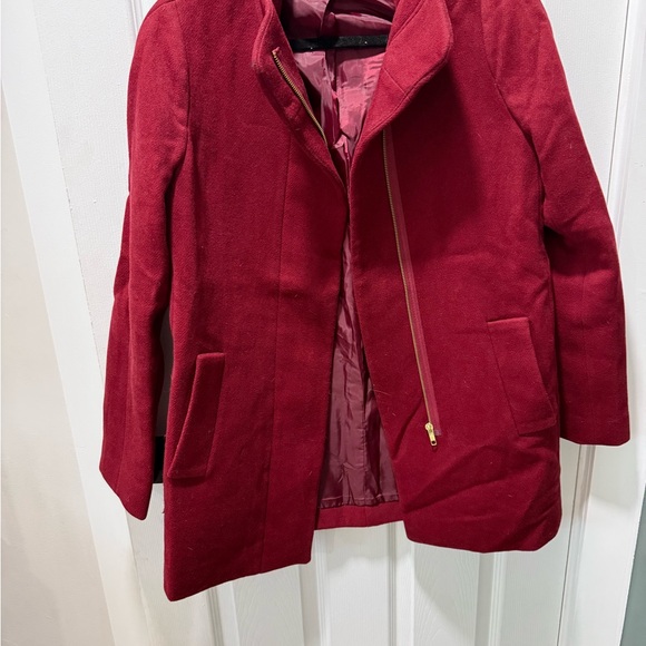 J. Crew Classic Red Pea Coat - Picture 2 of 6